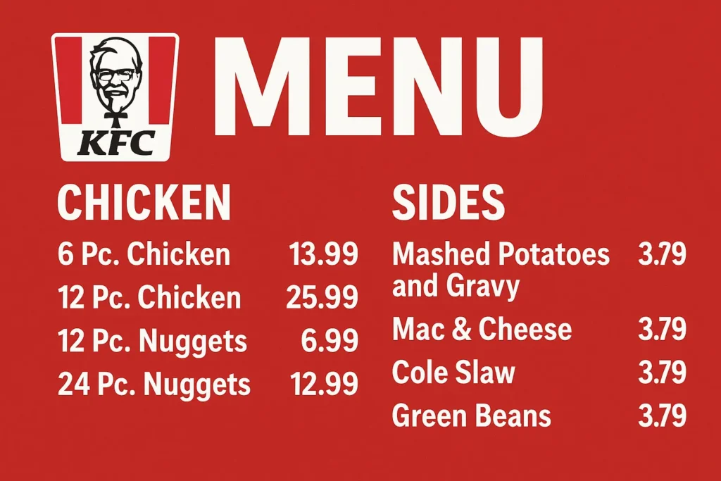 KFC 6 PC chicken 12 pc nuggets price